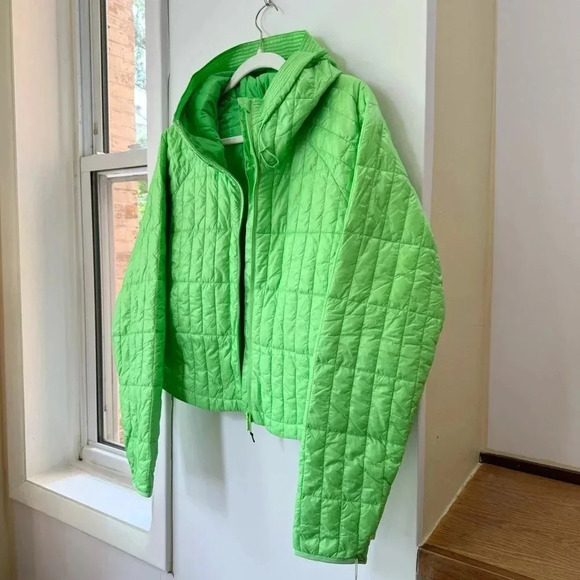 NWT Free People Poppy Packable Puffer Jacket Coat Quilted Green Movement Large - Picture 7 of 7